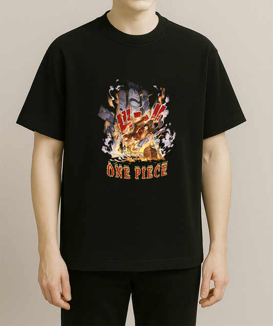 Premium Cotton French Terry Oversized T-Shirt l ONE PIECE Anime Tshirt