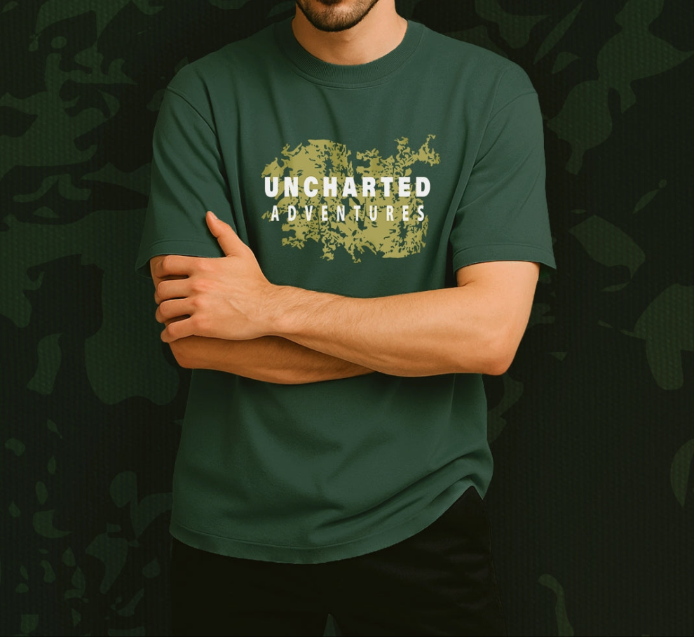 Premium Cotton French Terry oversized T-Shirt l UNCHARTED ADVENTURES.