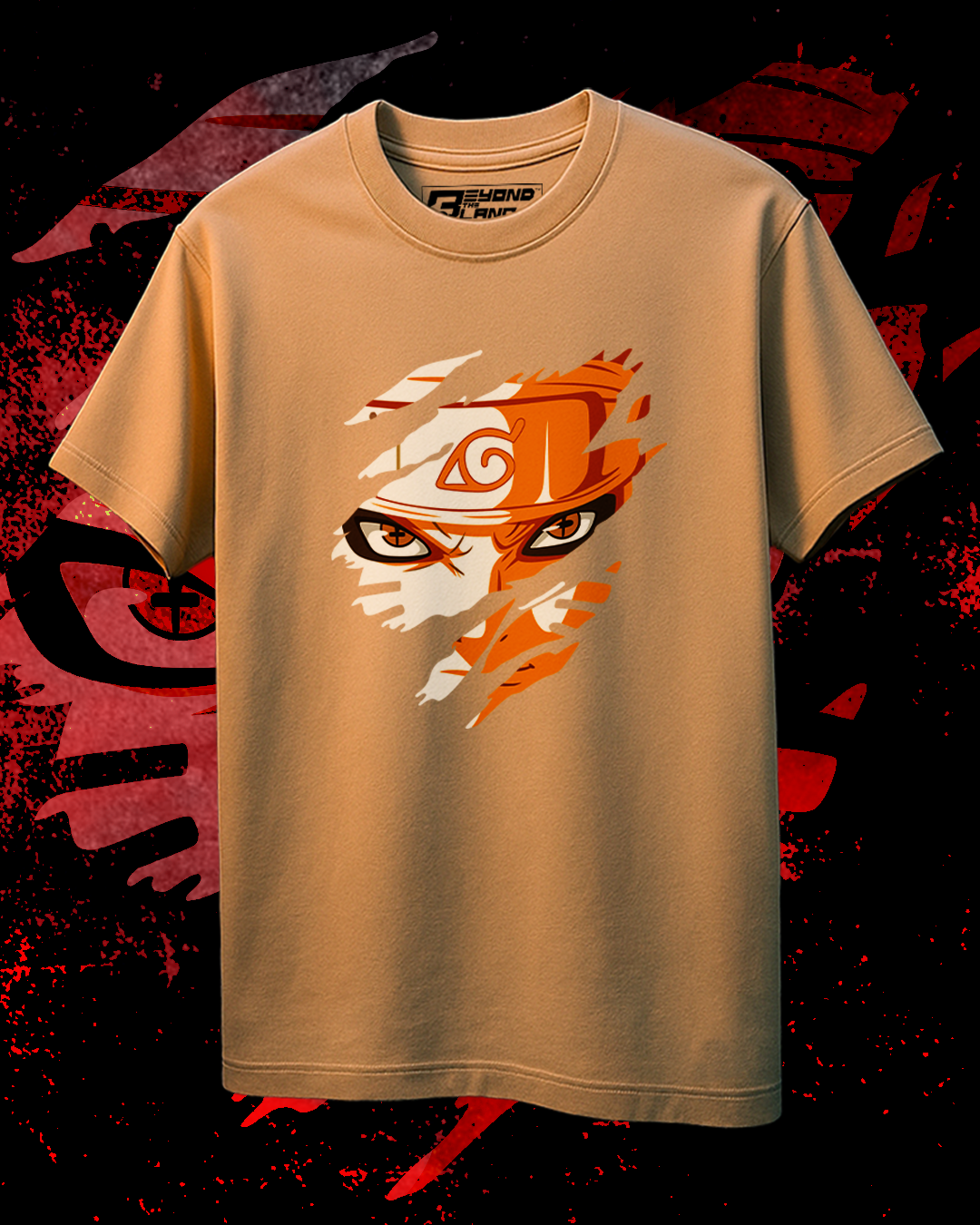 Premium Cotton French Terry fabric boxy fit oversized T-Shirt l Iconic Naruto Design l Anime T-shirt